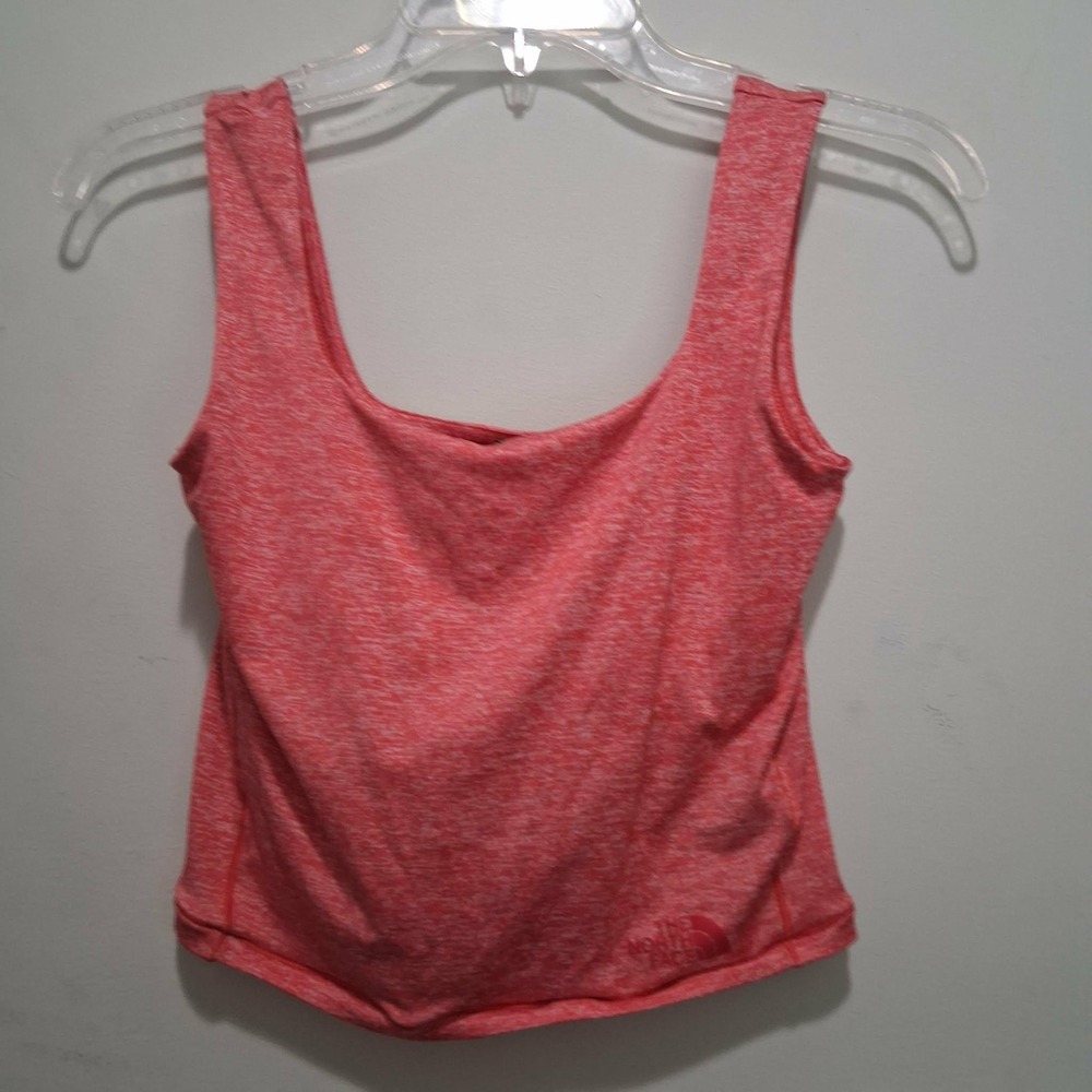 The North Face Womens Small Red Heathered Scoop Neck Active Crop Tank Top